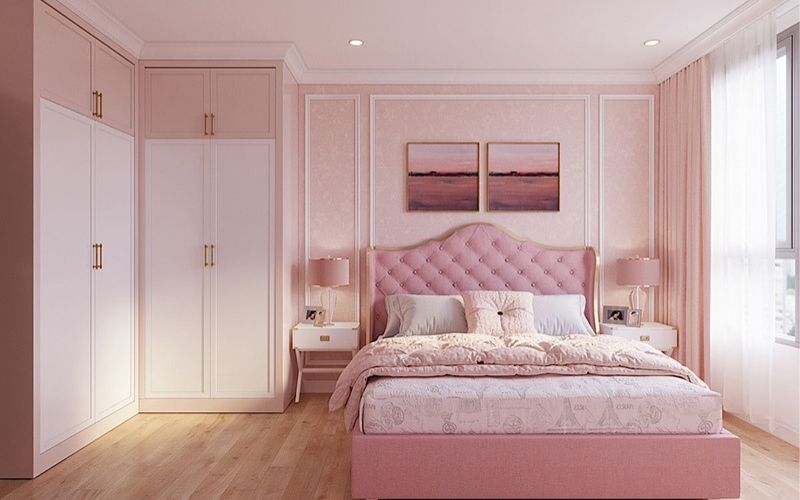 Phòng màu hồng phù hợp với nữ Canh Ngọ 1990